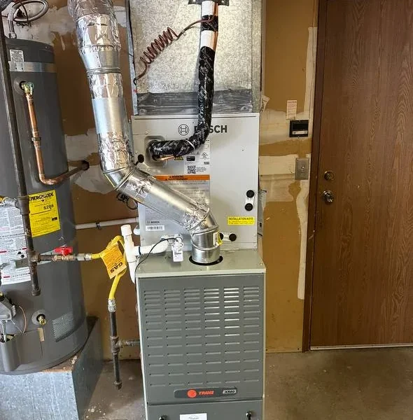 Bosch air handler installed in a utility space