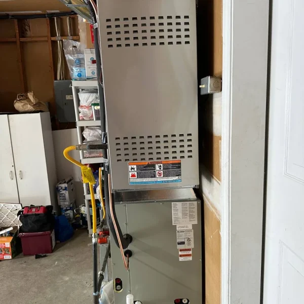 Lennox furnace installed in a garage